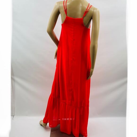 Gianni Bini Coral Peplum Hem Maxi Dress - Picture 8 of 12